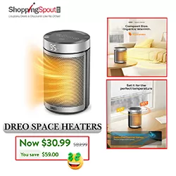 Dreo Space Heaters Up to 66% Off